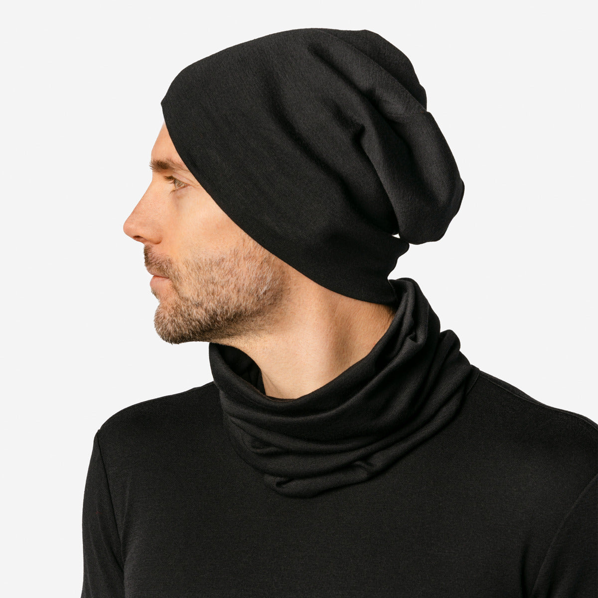 Living Crafts Unisex Mütze Soan Wolle/BW, Schwarz