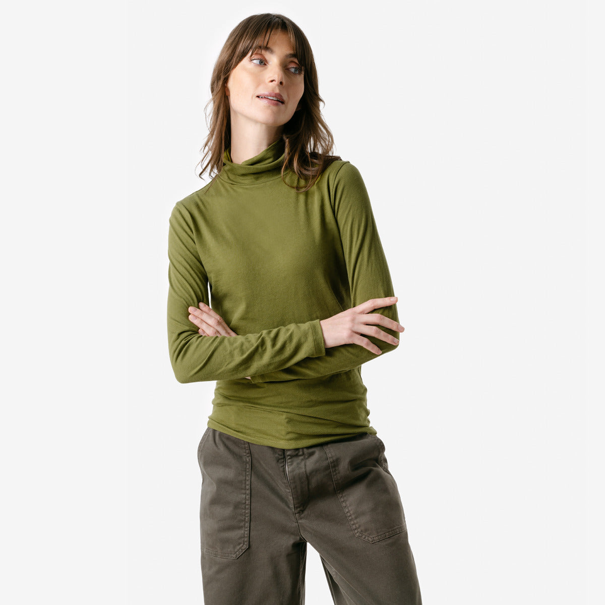 Living Crafts Rollkragenshirt Nia, cedar green