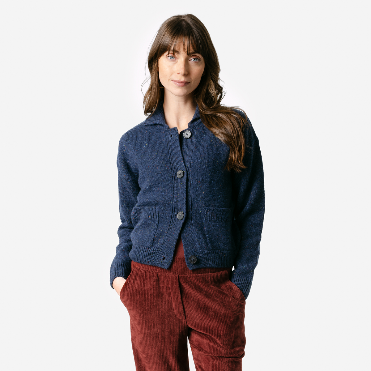 Living Crafts Strickjacke Bente, Donegal Blue