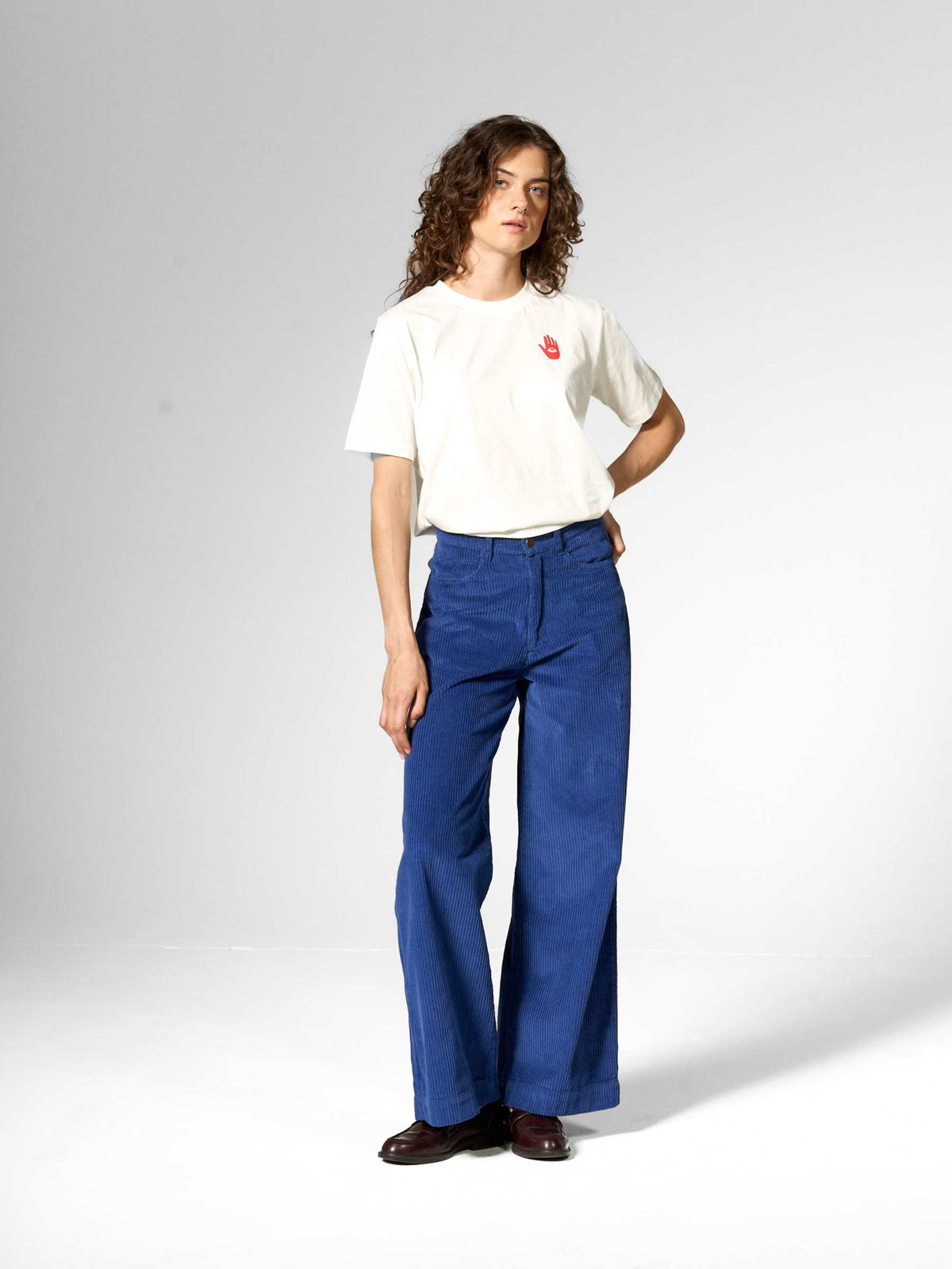 Mademoiselle Yéyé Cordhose Casual Cut, Blau