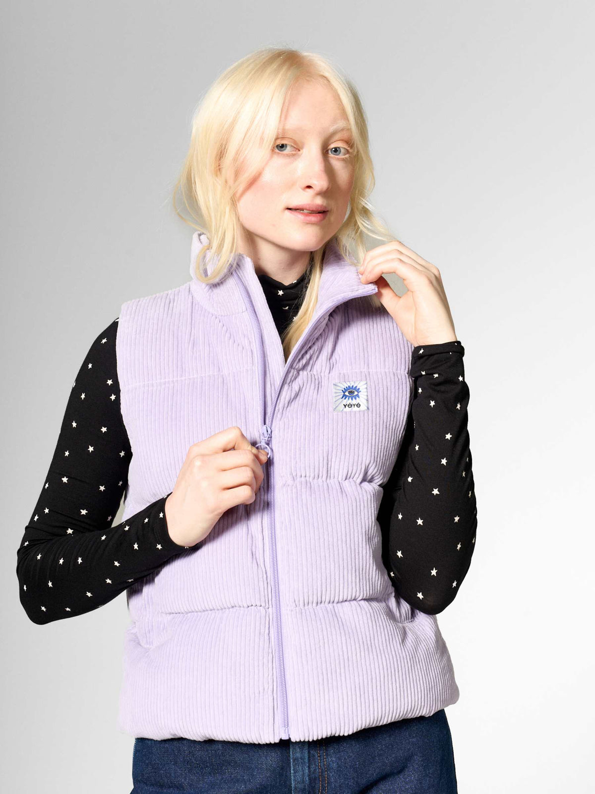 Mademoiselle Yéyé Puffer Mosaic Vest, Lavender