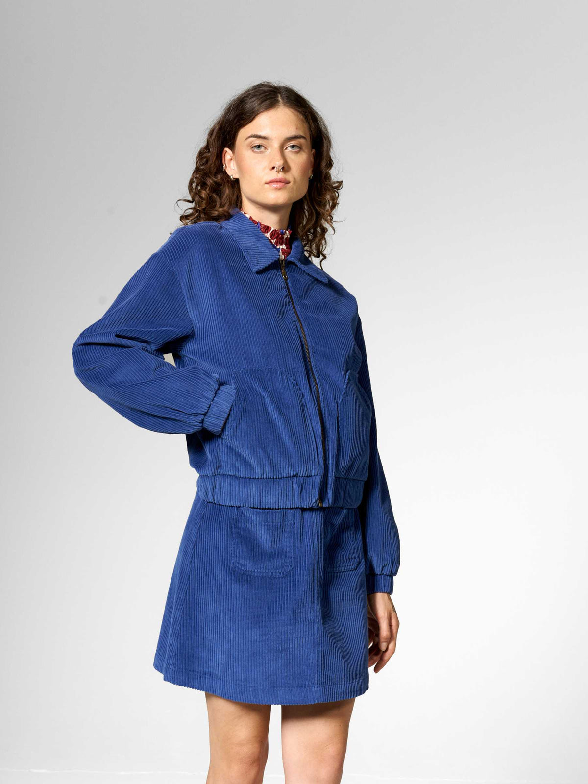 Mademoiselle Yéyé Cordjacke Rib n Roll, blau