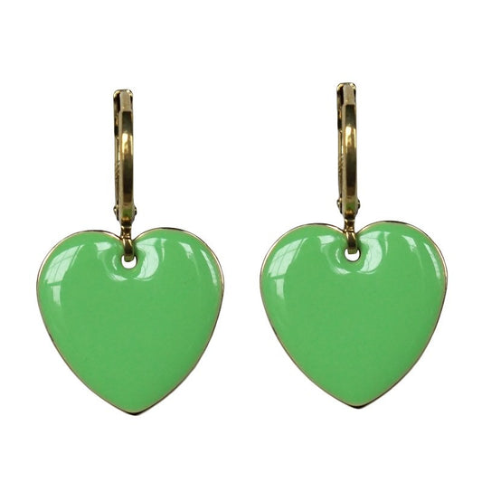 Urban Hippies Ohrringe Hearts, Matcha/Gold