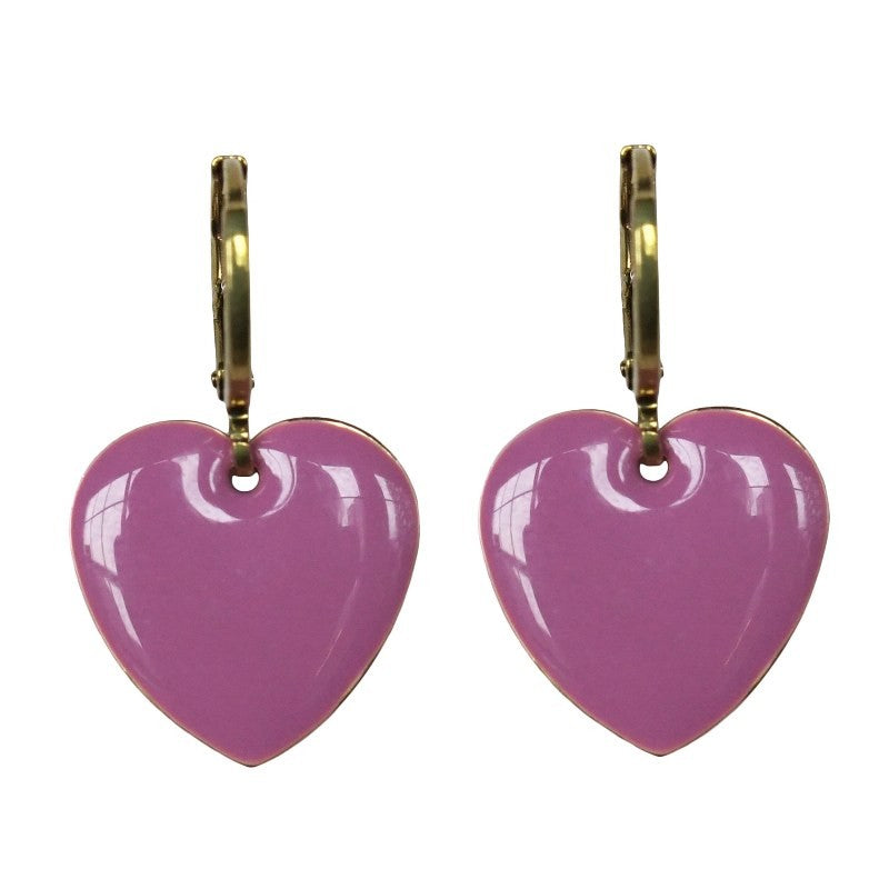 Urban Hippies Ohrringe Hearts, Mauve/Gold