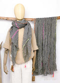 Sarah&Sally Schal Streifen Dunkelblau Beige (861)