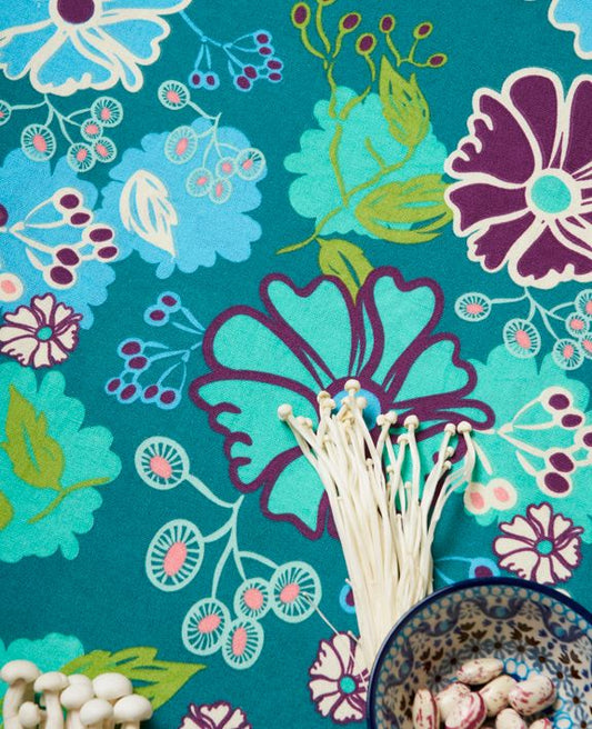 Les Touristes Tischdecke NAP167, Cosmos Teal, 180x140