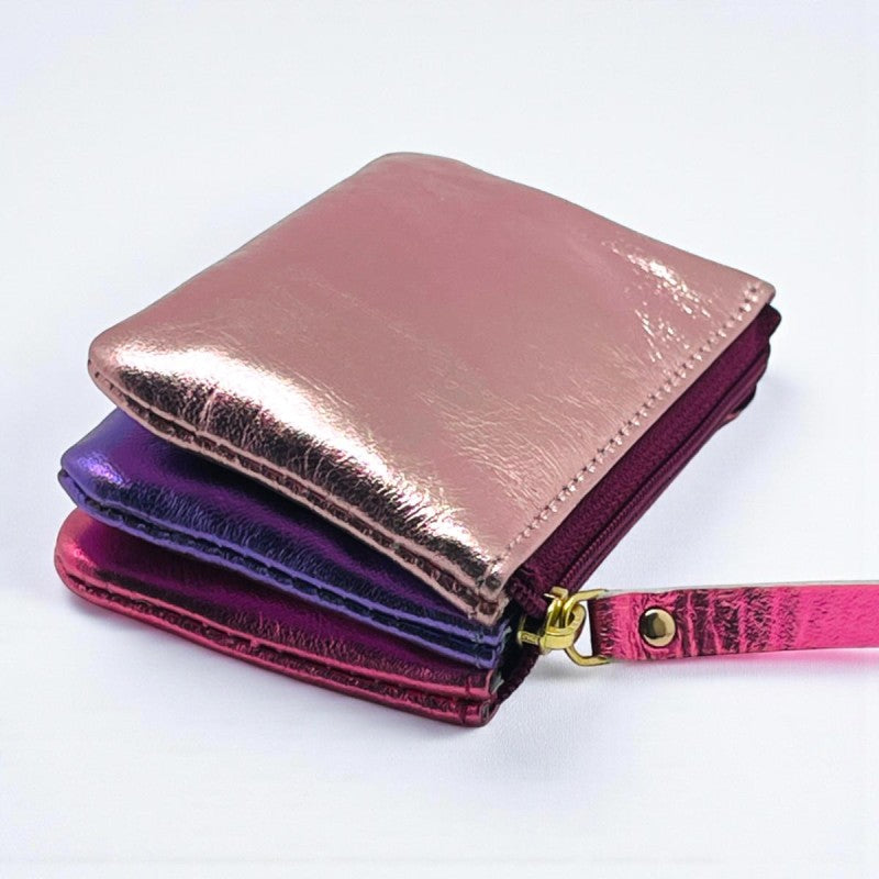 NOI Hamburg Mini-Portemonnaie 3er, Metallic Pink