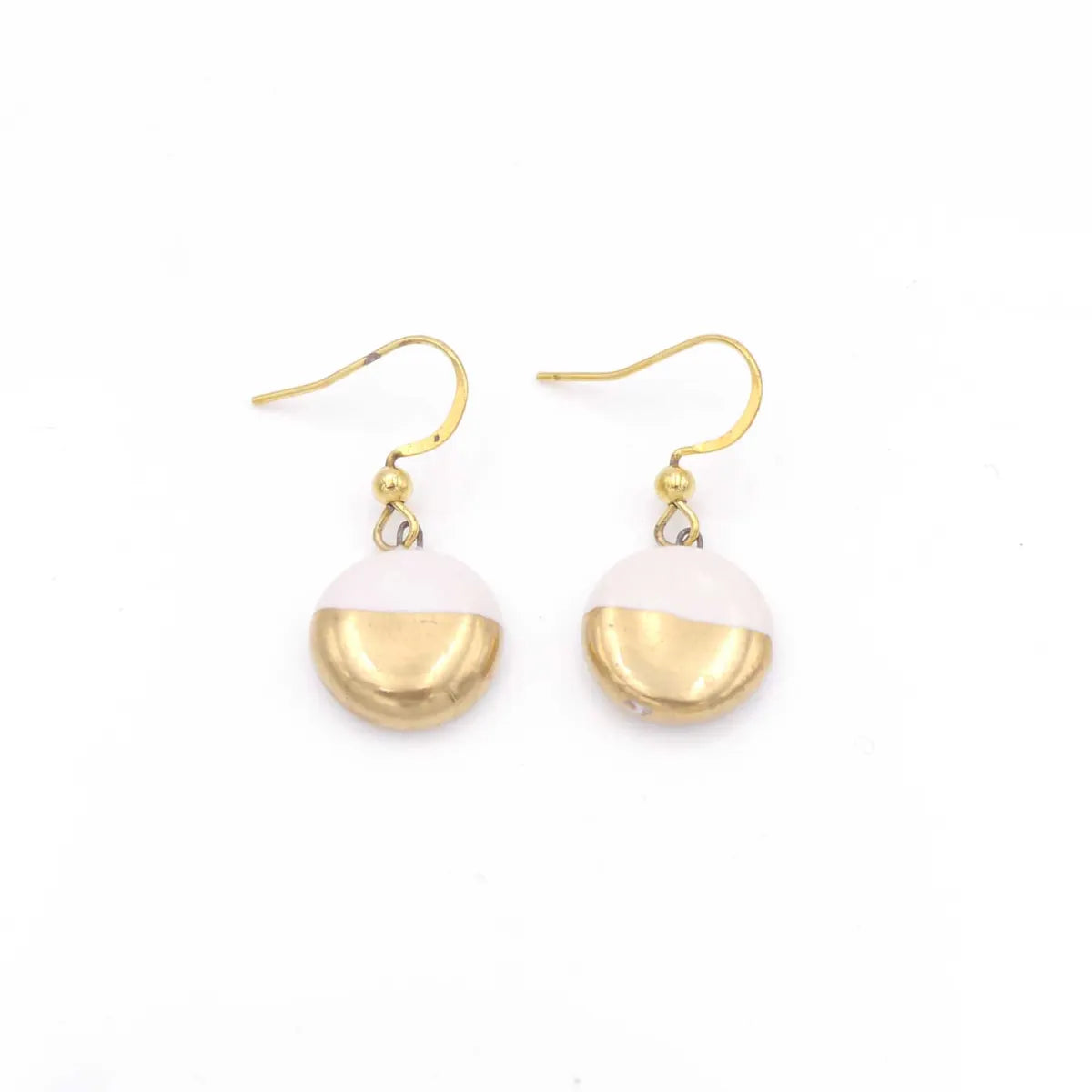 Mekhada Calypso Ohrhänger Porzellan Weiß/Gold