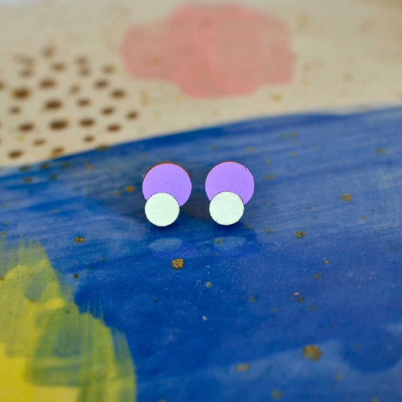 Rasmussons Ohrstecker, Fuchsia/Light Yellow