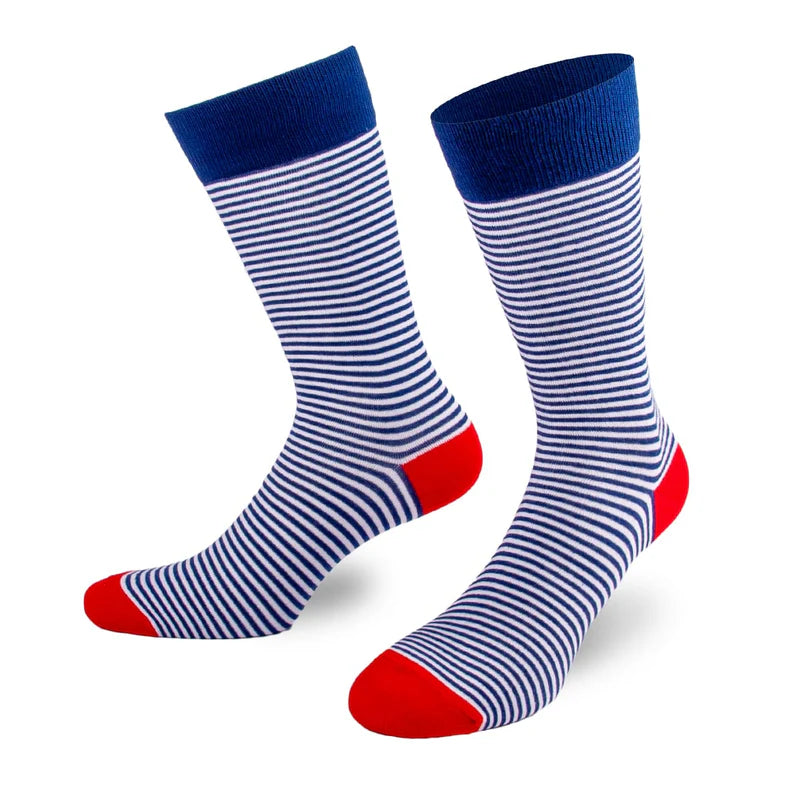 PATRON Socks Ringel, blau/weiß