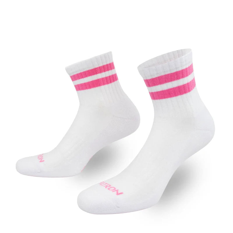 PATRON Socks Midi Tennissocken, weiß/pink