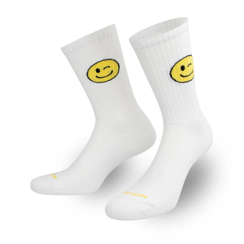 PATRON Socks Zwinkersmile Erwachsene, gelb a. weiß
