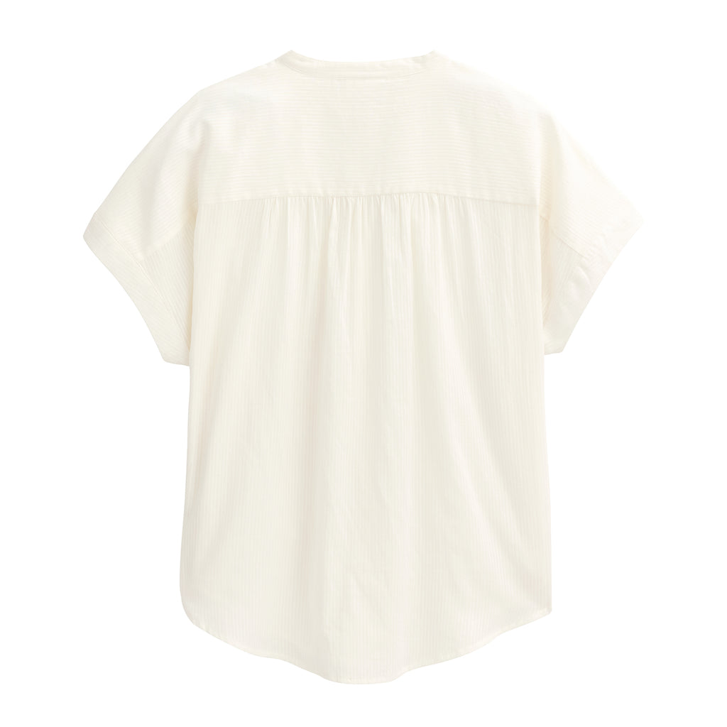 People Wear Organic Kurzarm-Bluse, weiß