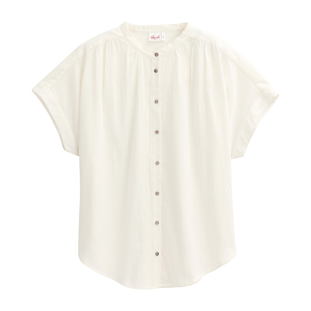 People Wear Organic Kurzarm-Bluse, weiß
