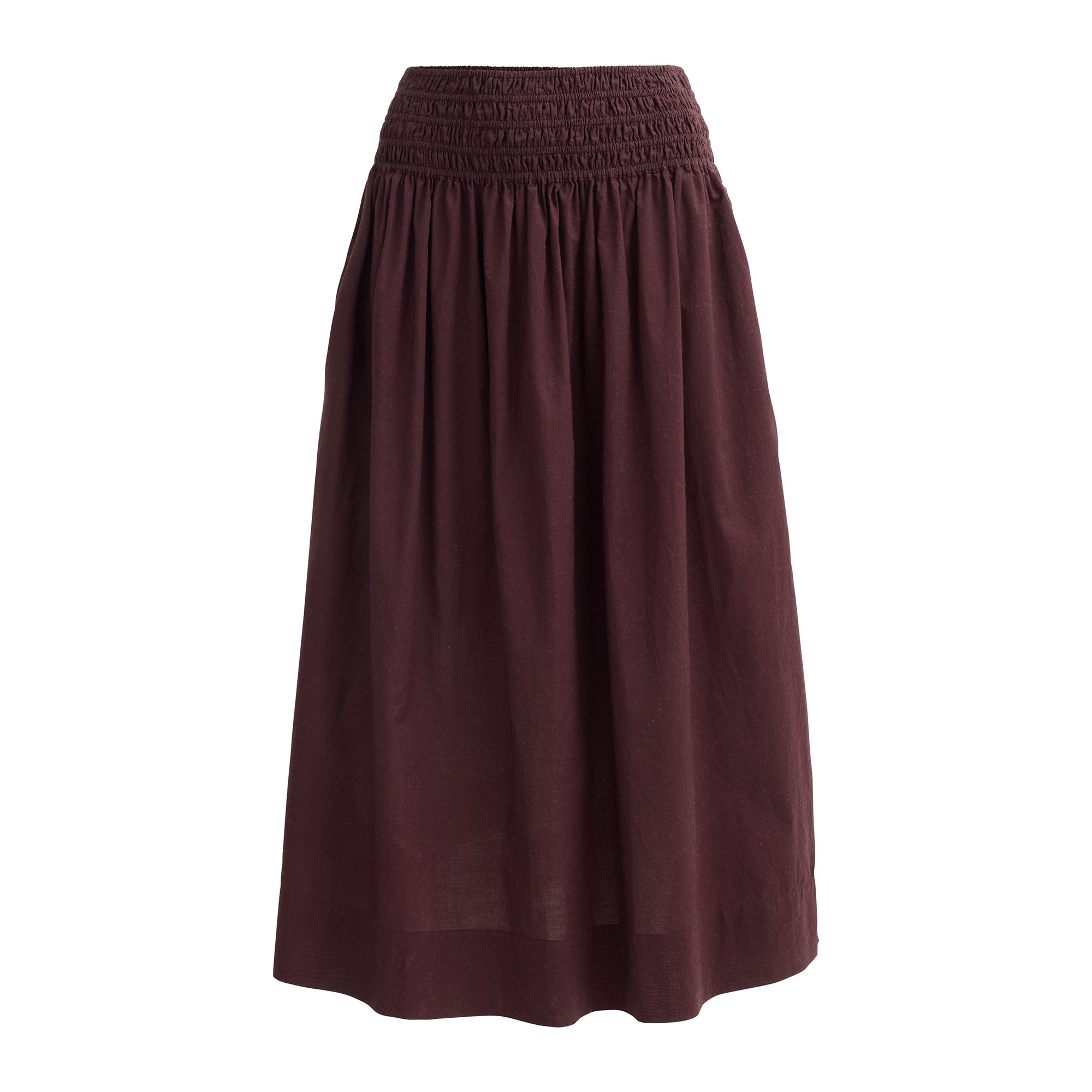 People Wear Organic Midi-Rock, dunkelbraun