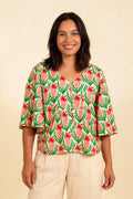Pretty Vacant Bluse mit Ananas-Print, Vorderseite