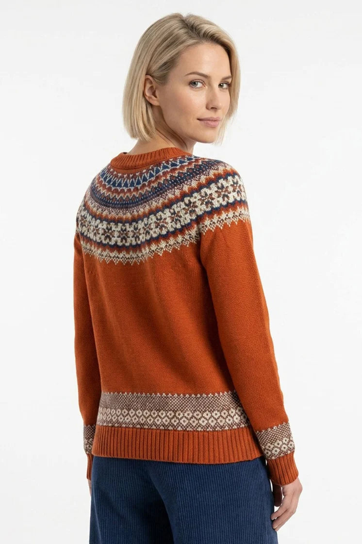 Pretty Vacant Susan Snowflake Strickpullover, Gold Flame