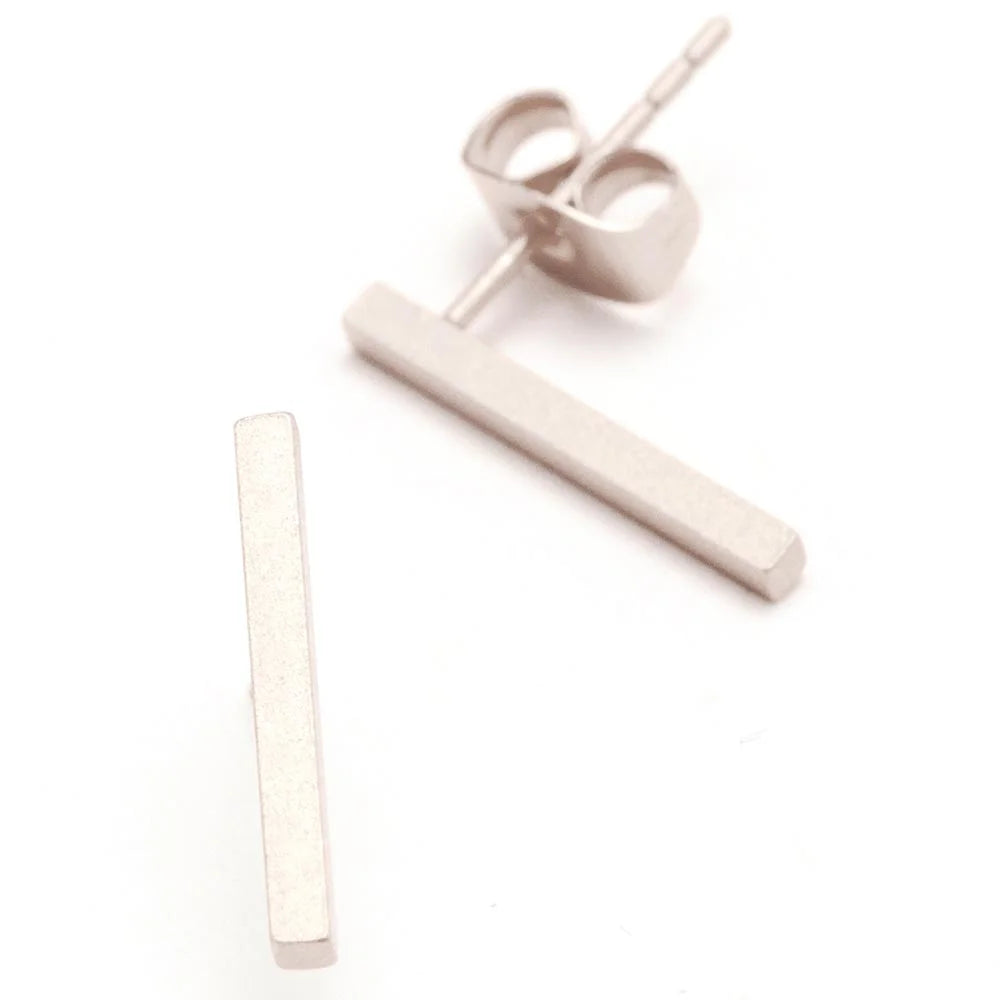 S. Engel Ohrstecker Stäbchen, rhodiniert 14mm