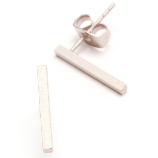 S. Engel Ohrstecker Stäbchen, rhodiniert 14mm