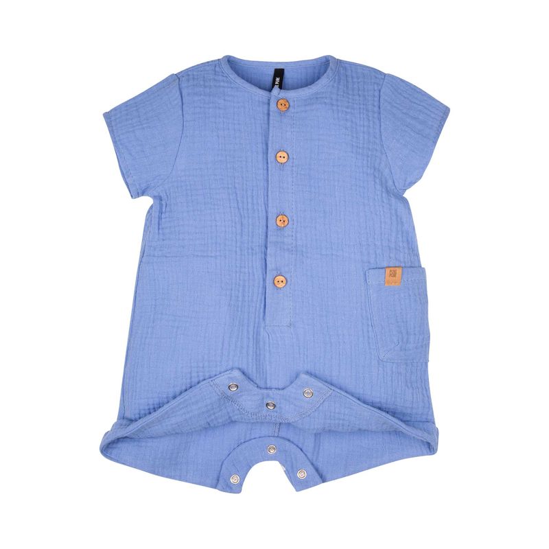 PurePure Baby-Spieler aus blauem Musselin, Detailansicht
