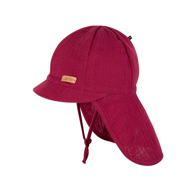 PurePure Sonnenhut mit Nackenschutz&UV-Schutz, Raspberry