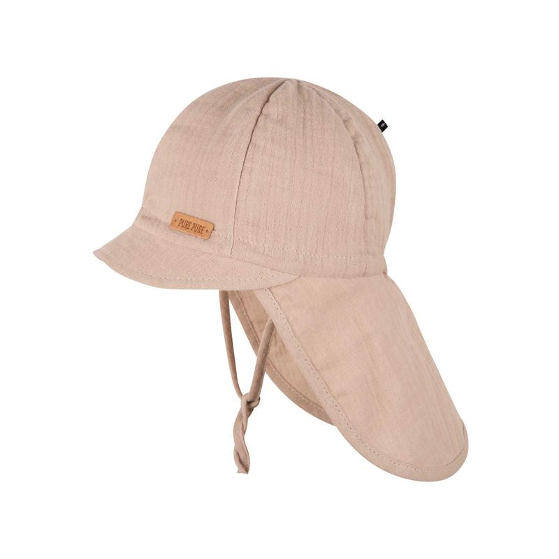 PurePure Sonnenhut mit Nackenschutz&UV-Schutz, Taupe