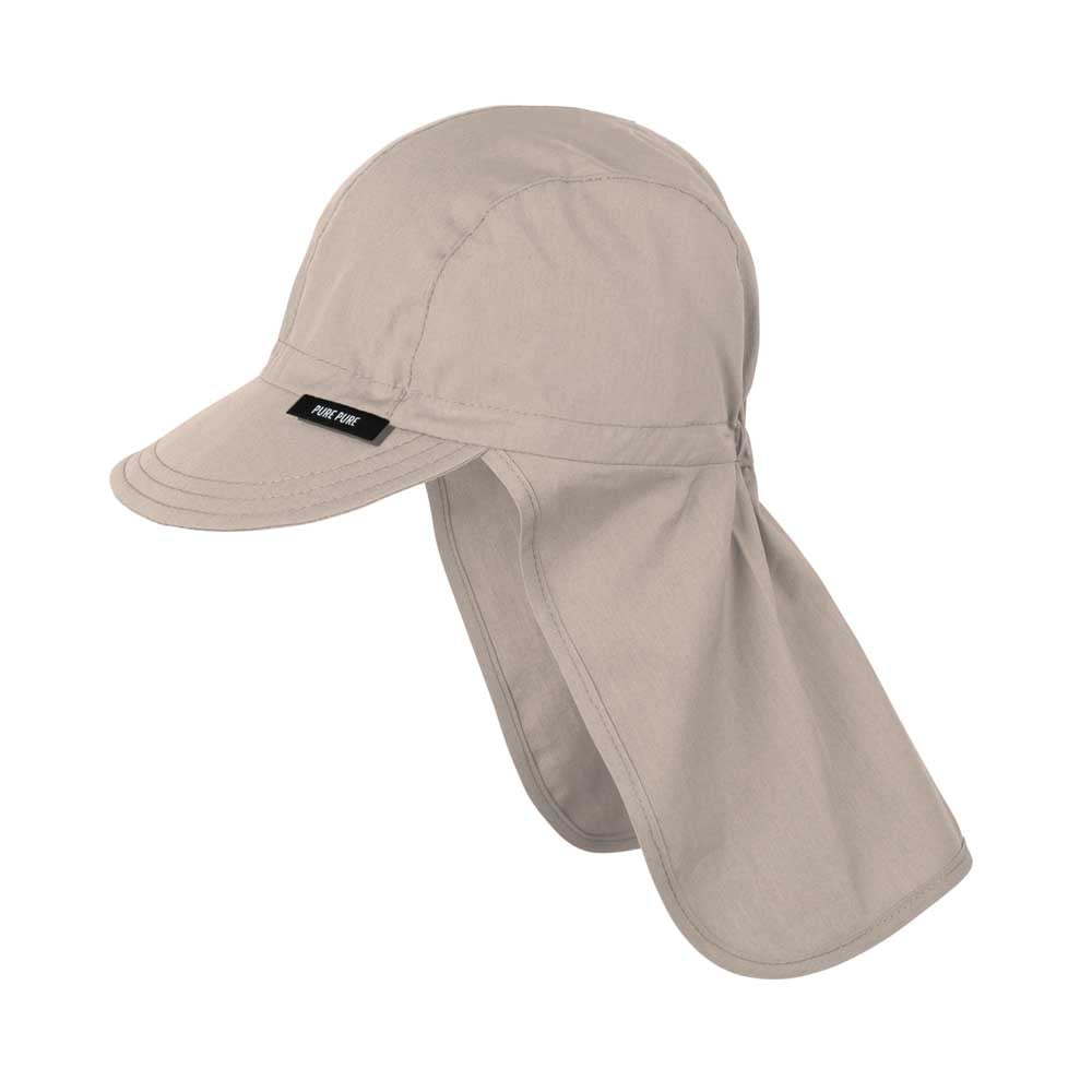 PurePure Sonnenhut mit Nackenschutz&UV-Schutz, Taupe