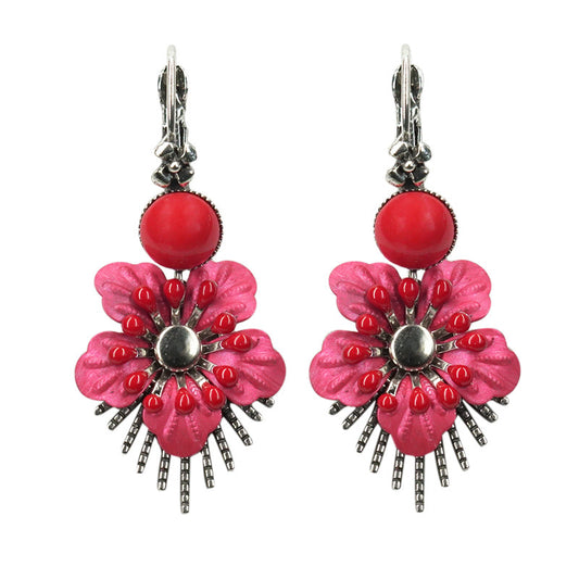 Urban Hippies Ohrringe Rajo, Rot/Silber