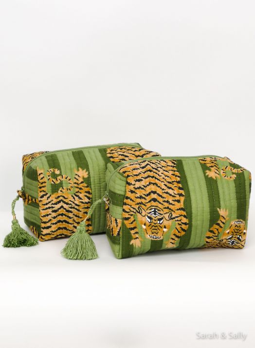 Kosmetiktäschchen Tiger, Olive