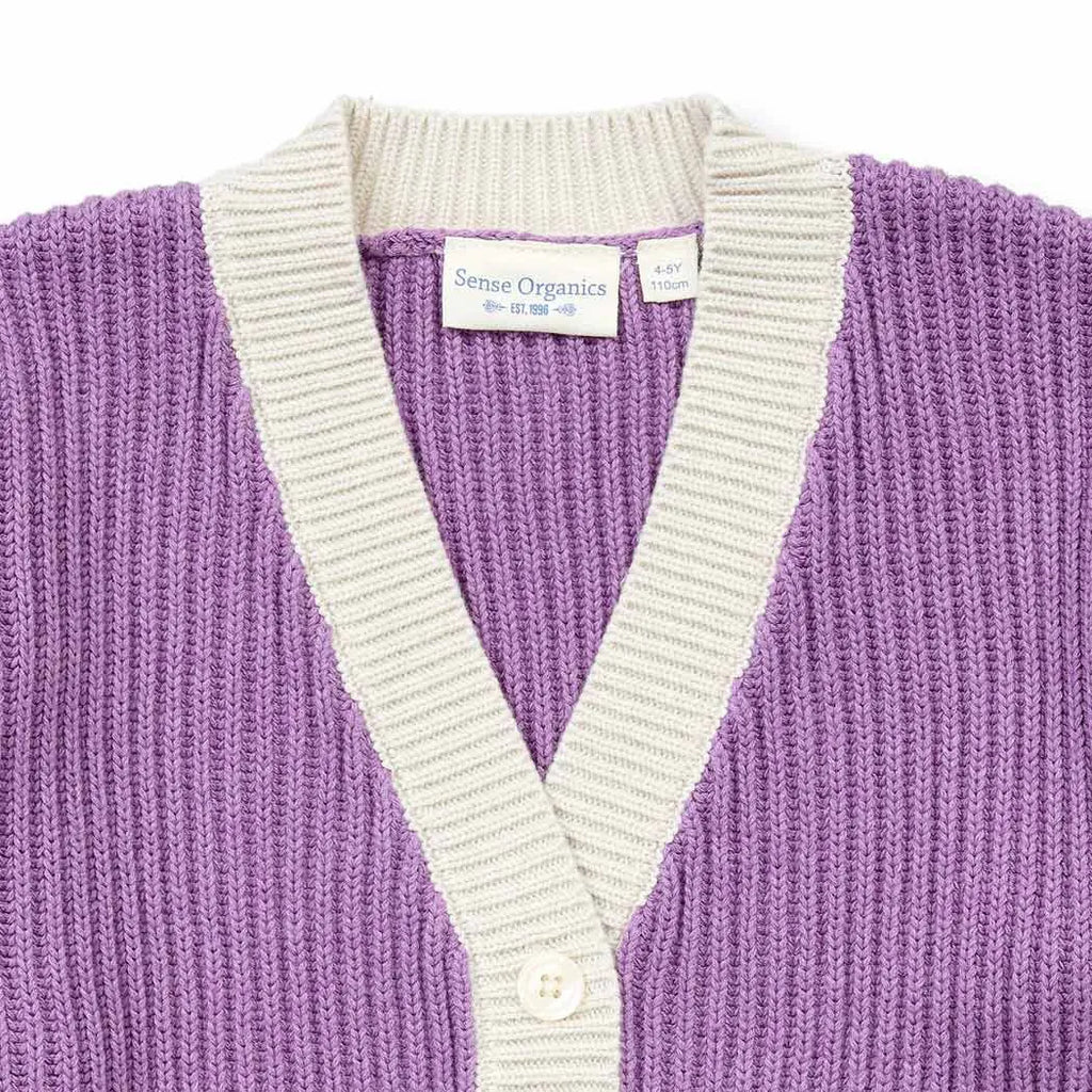Sense Organics Cardigan Nuakoo, Lilac/Grün/Terrac.