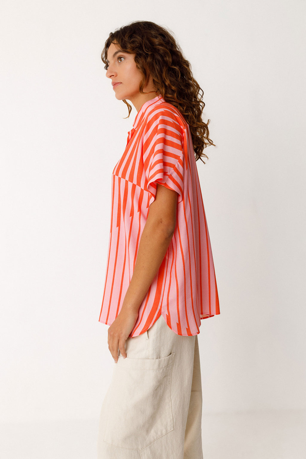 SKFK Aian Bluse, Orange stripes
