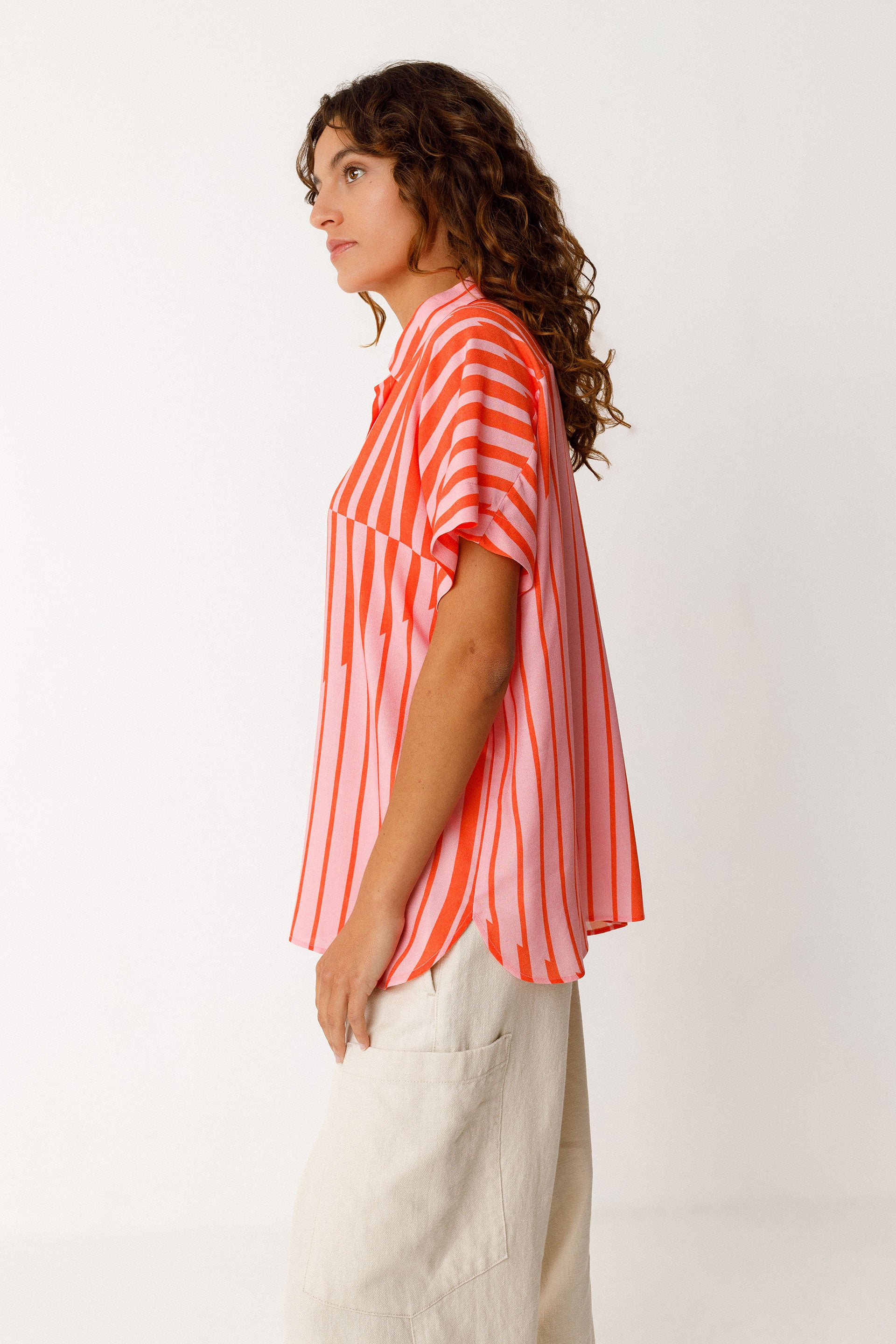SKFK Aian Bluse, Orange stripes