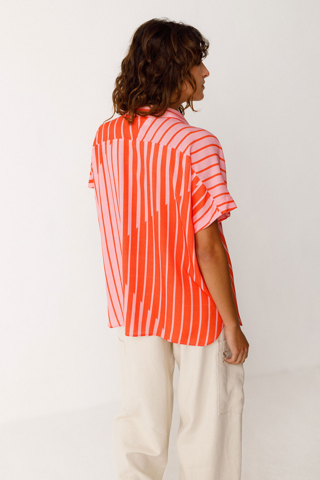 SKFK Aian Bluse, Orange stripes