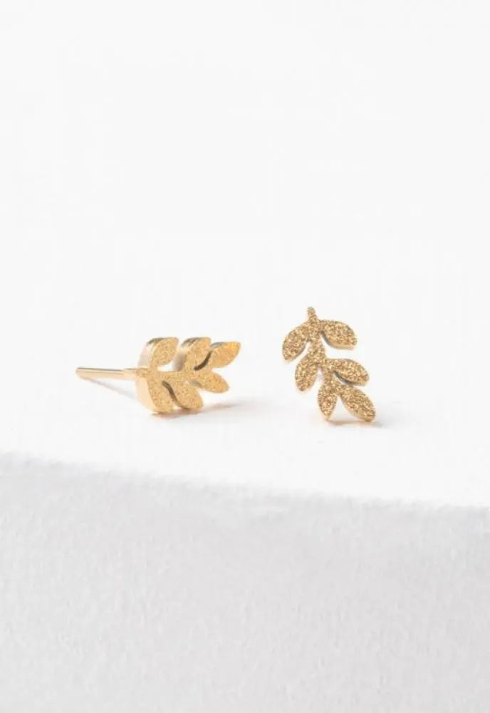Mekhada Starfish Ohrstecker Blatt, Frosted Gold