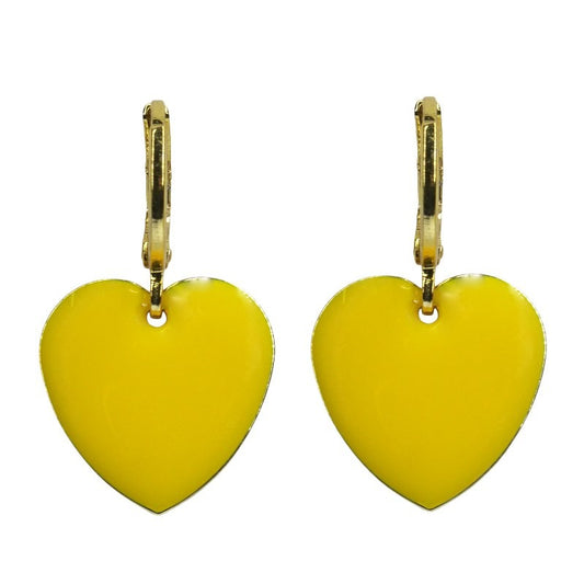 Urban Hippies Ohrringe Hearts, Sunny Yellow/Gold