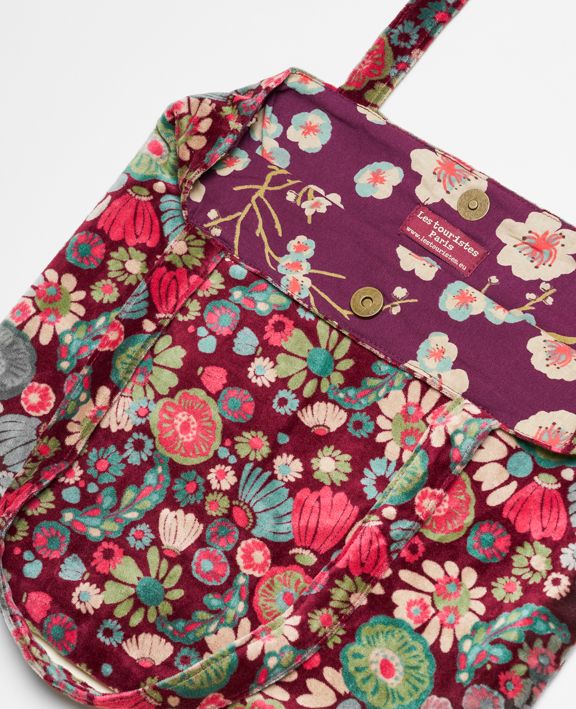 Les Touristes Tote Bag Velour, TAT064, Molly Burgundy