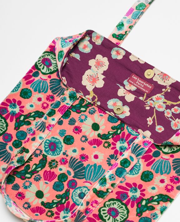 Les Touristes Tote Bag Velour, TAT067, Molly Coral