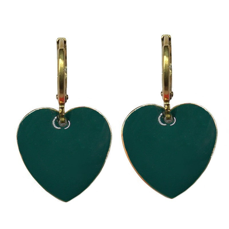 Urban Hippies Ohrringe Hearts, Teal/Gold