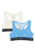 Zwei Bustier-Tops weiß und blau