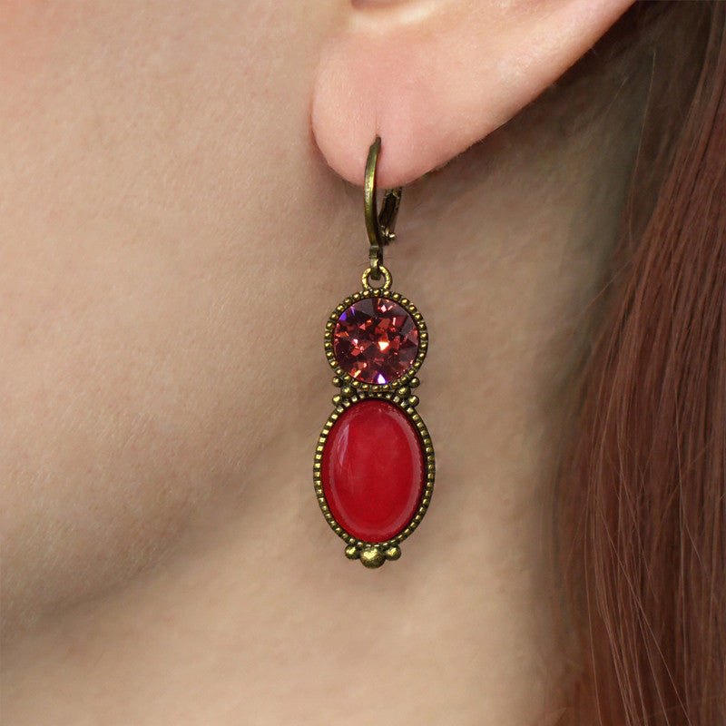 Urban Hippies Ohrringe Tosca, Cherry Red