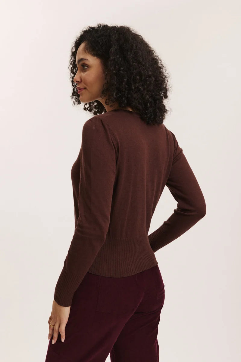 Tranquillo Cardigan Linaa, shaved chocolate