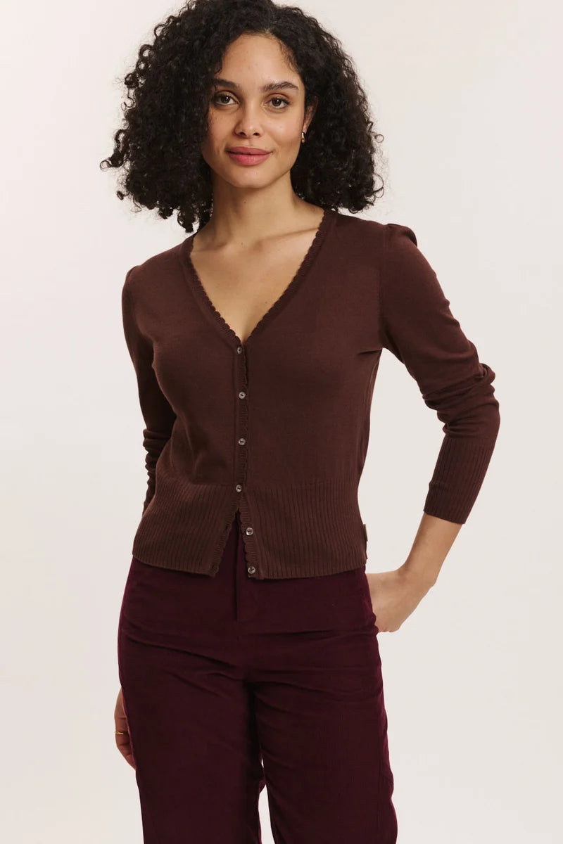 Tranquillo Cardigan Linaa, shaved chocolate