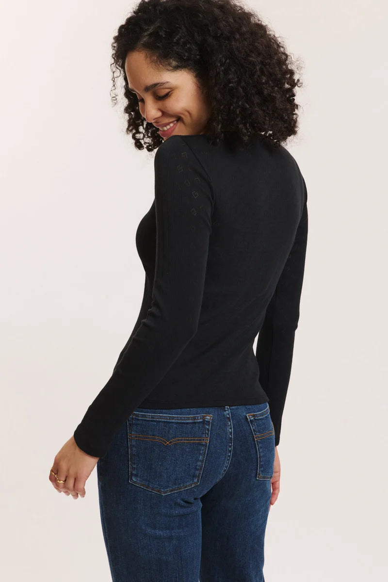 Tranquillo Ajour-Shirt Coraa, black
