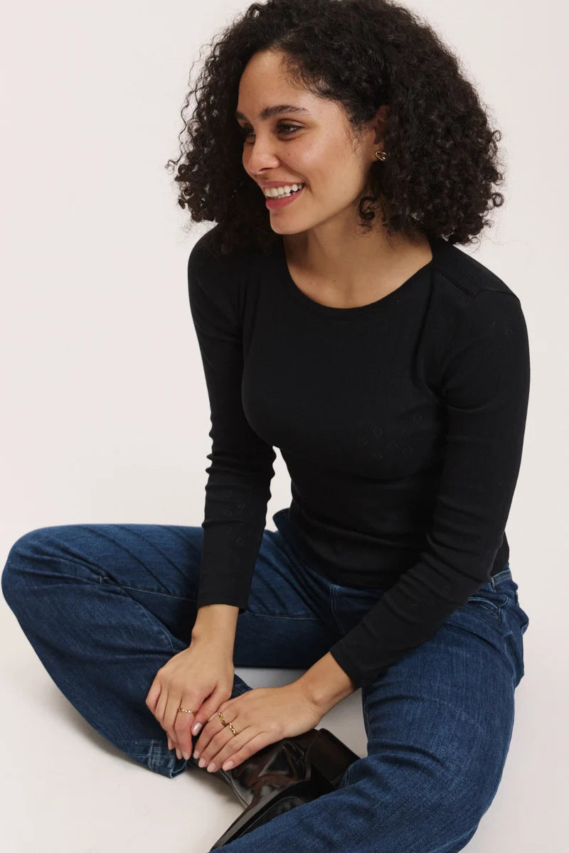 Tranquillo Ajour-Shirt Coraa, black