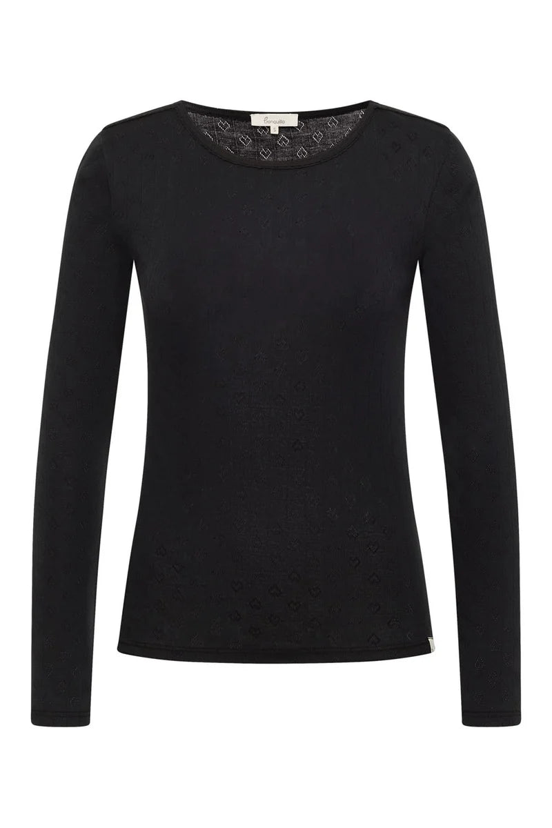 Tranquillo Ajour-Shirt Coraa, black