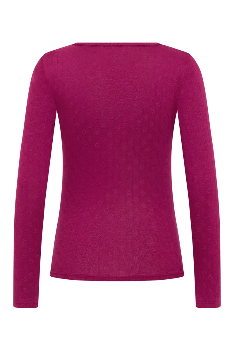 Tranquillo Ajour-Shirt Coraa, raspberry