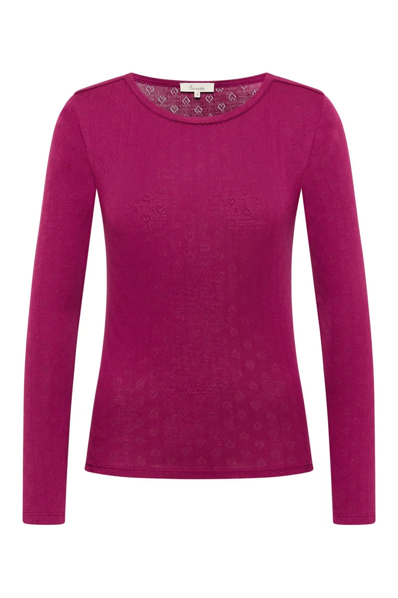 Tranquillo Ajour-Shirt Coraa, raspberry