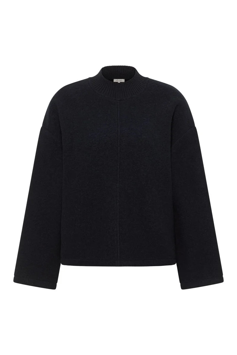 Tranquillo Wollwalkpullover Yulii, black