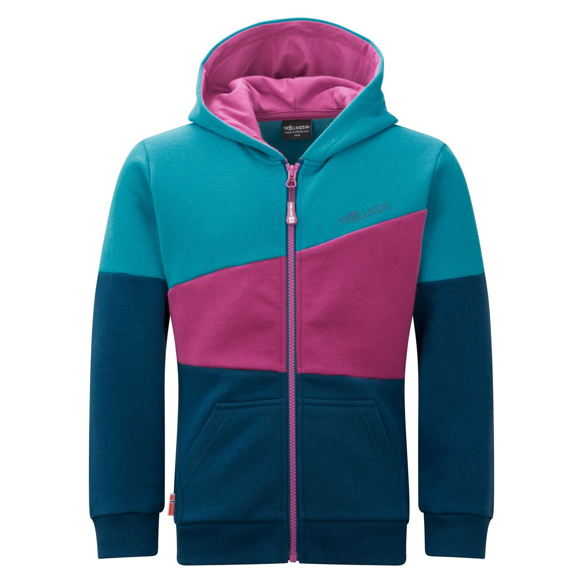 Trollkids Sweatjacke Alesund, turq/bl./berry