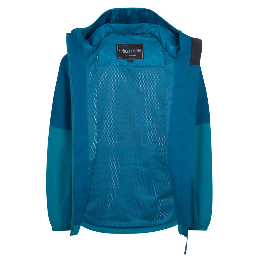 Trollkids Bjordal Regenjacke, madeira blue/lagoon green